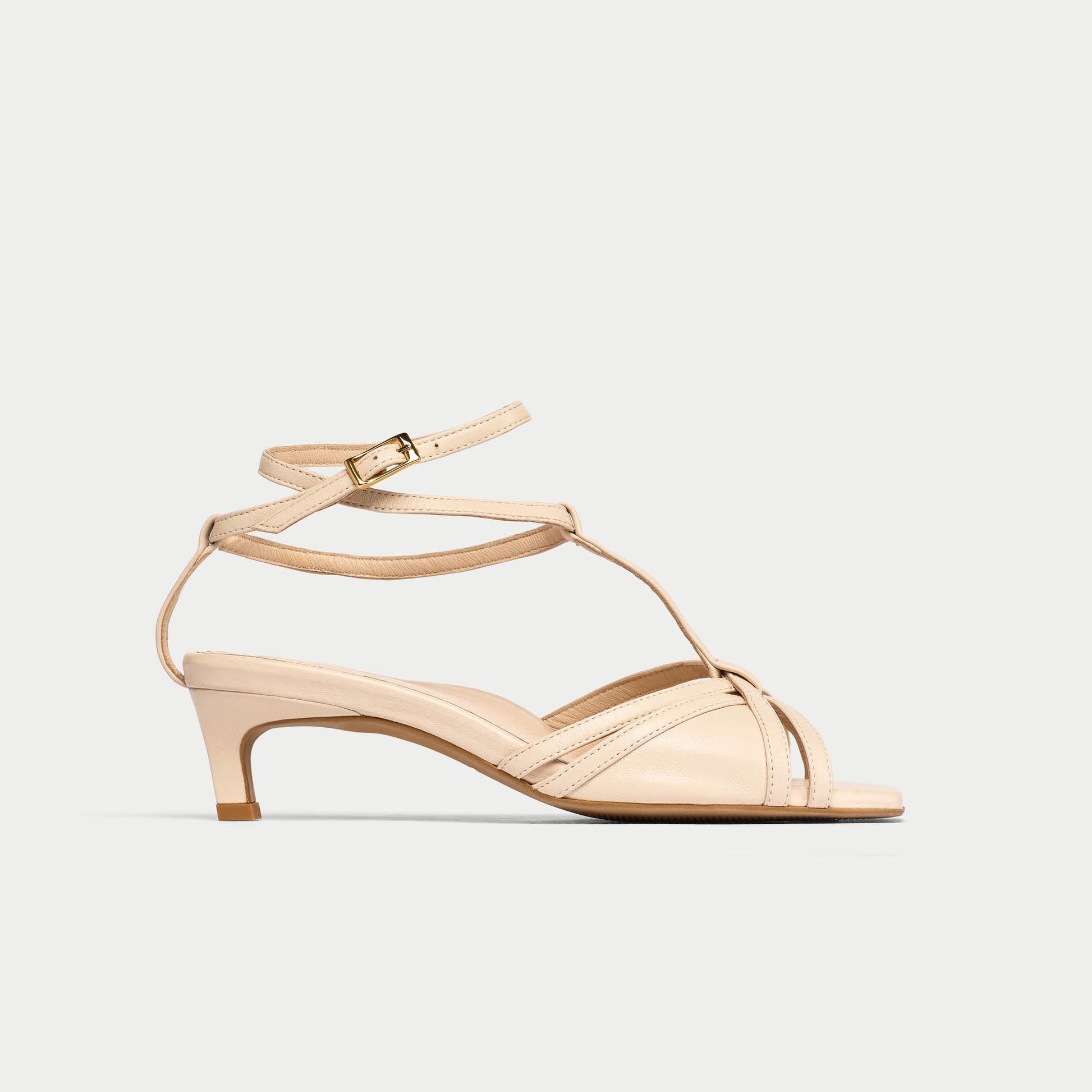 Ria - Light Beige Kitten Heels-1