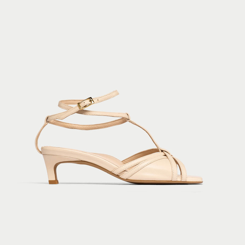 Ria - Light Beige Kitten Heels-1