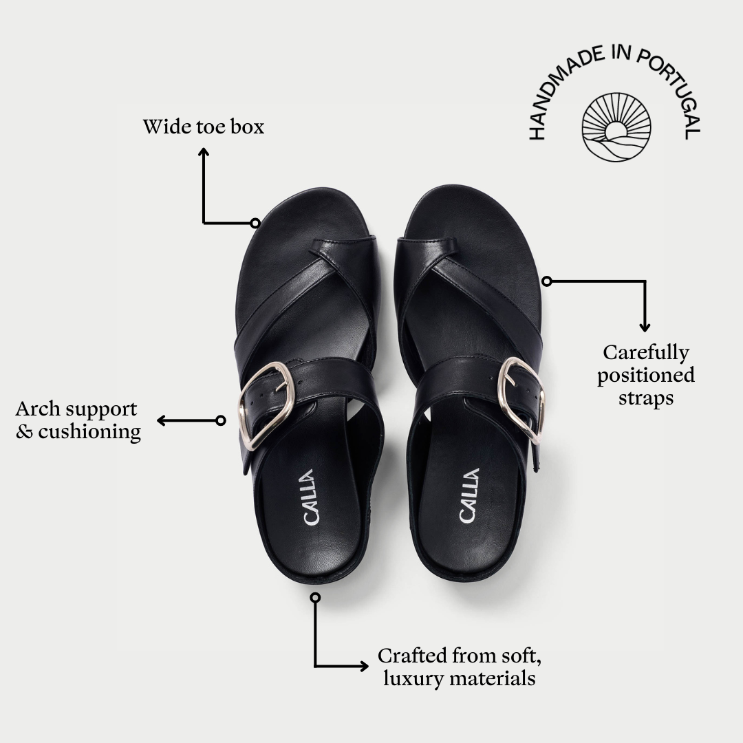 Ruby - All Black Leather Sandals-5