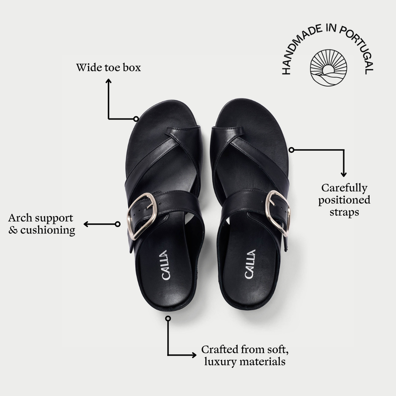Ruby - All Black Leather Sandals-5