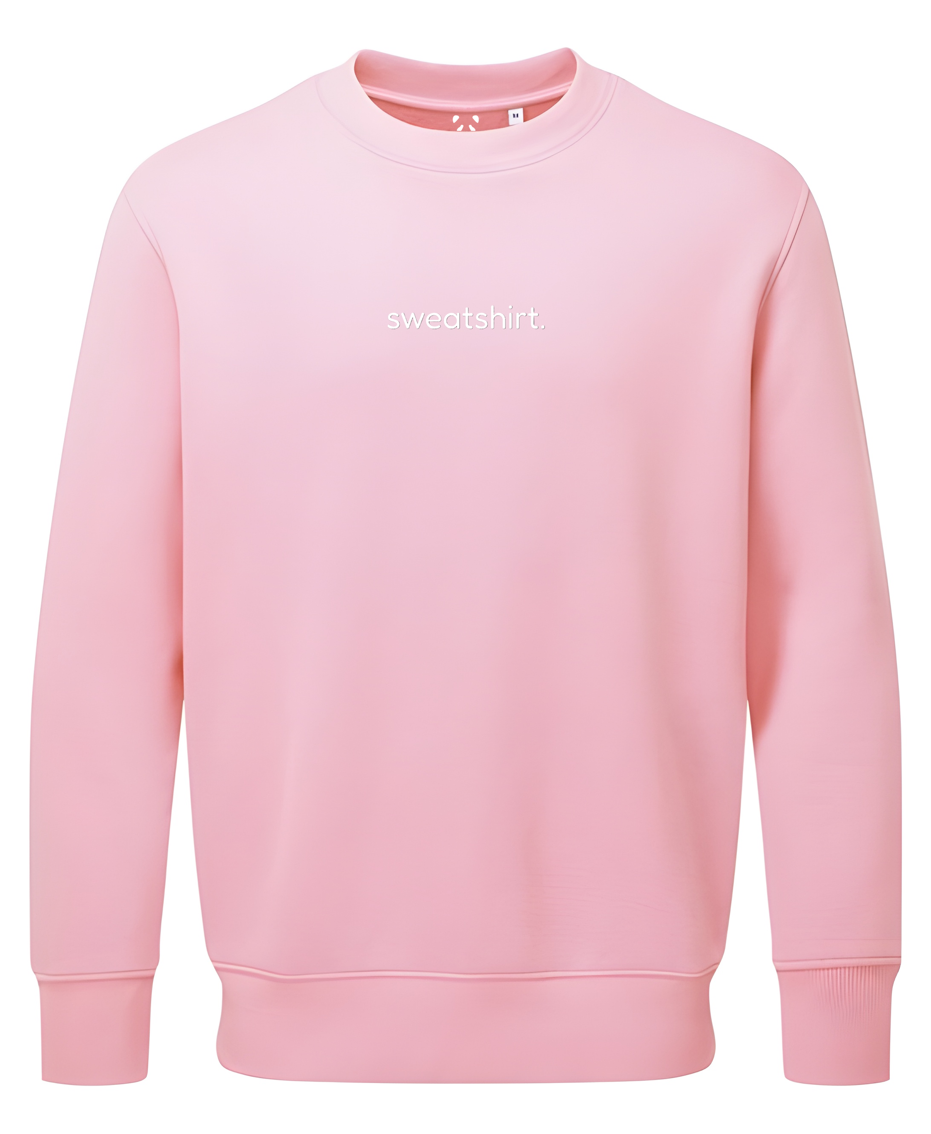 simple. sweatshirt. snug. pink.