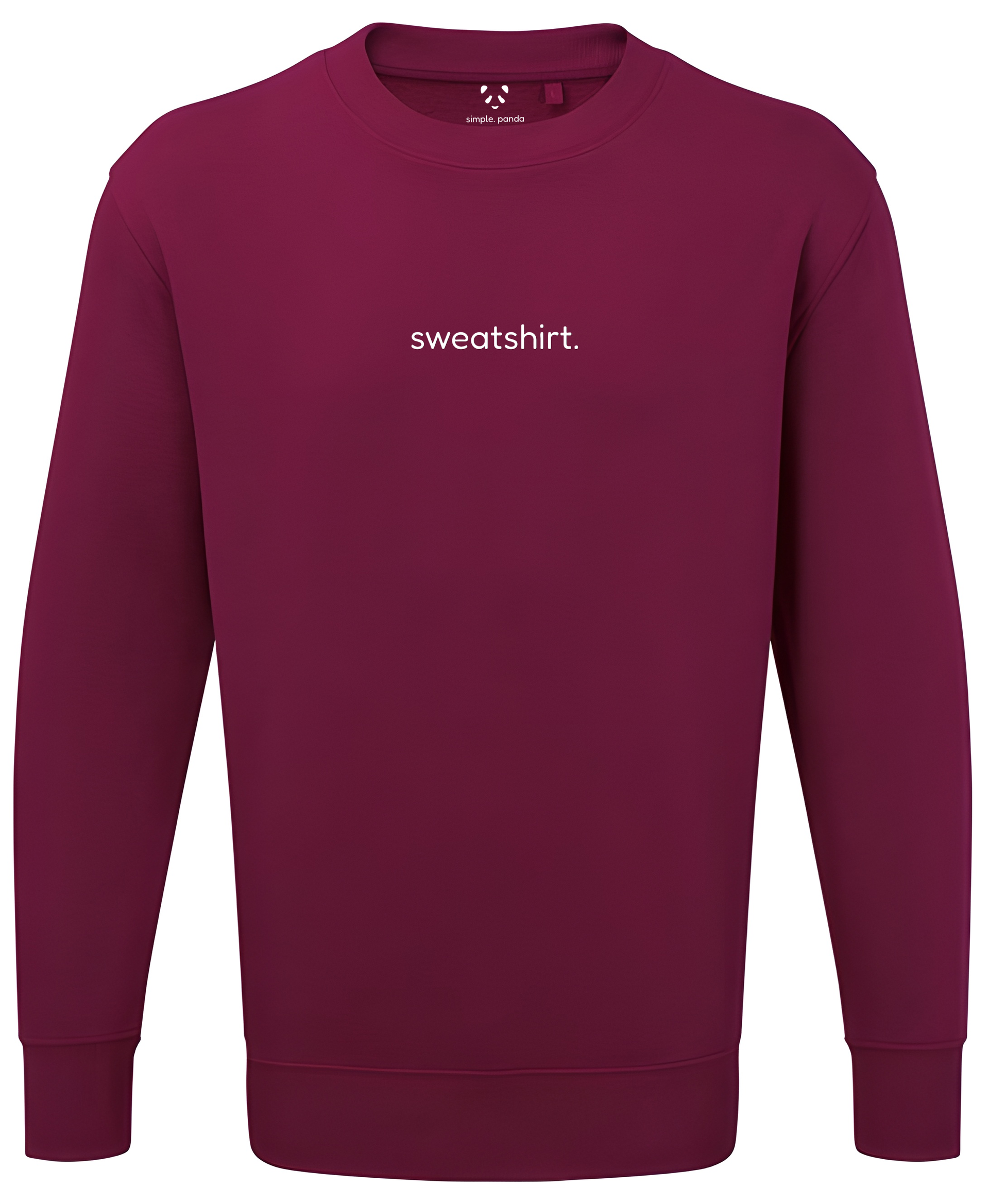 simple. sweatshirt. snug. zinfandel.