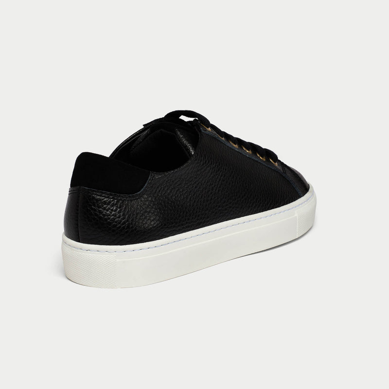 Star - Black Leather Wide Fit Trainers-4