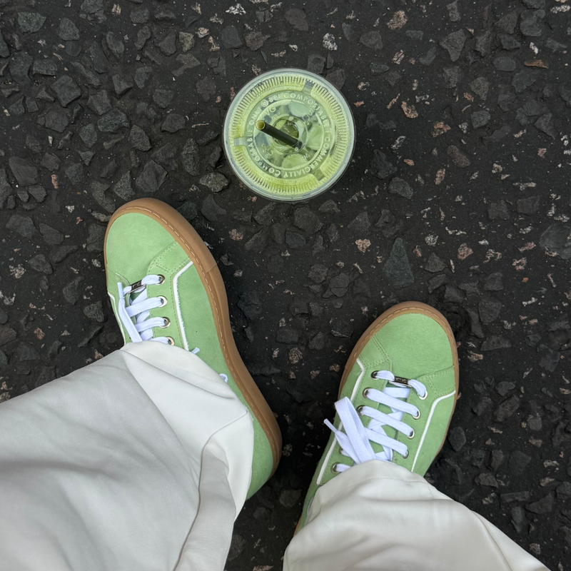 Star - Matcha Suede Wide Fit Trainers-1