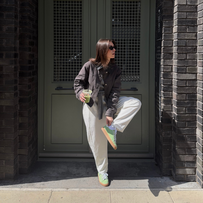 Star - Matcha Suede Wide Fit Trainers-3