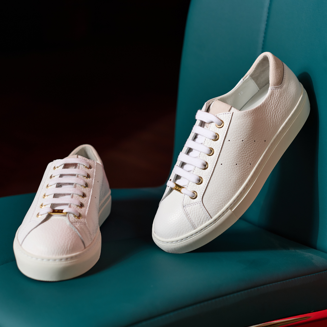Star - White Grain Leather Wide Fit Trainers-7