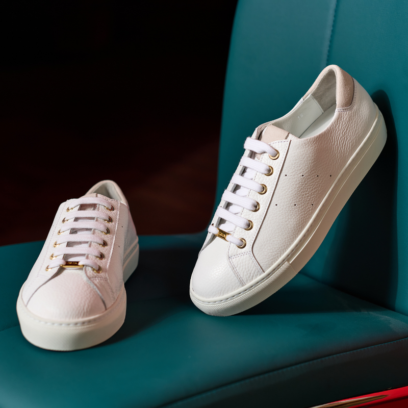 Star - White Grain Leather Wide Fit Trainers-7