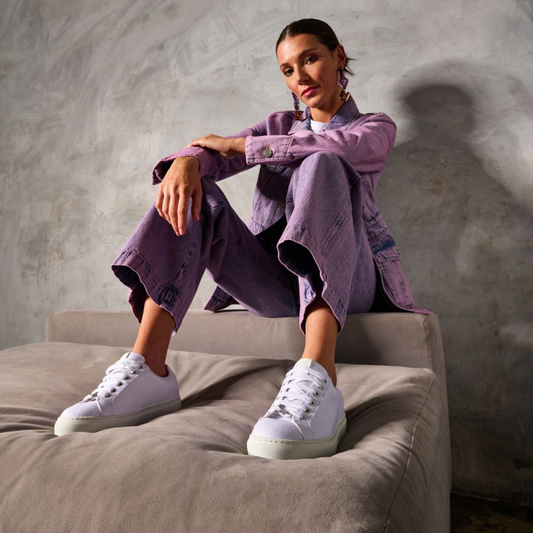 Luna Vegan - White Wide Fit Trainers-9