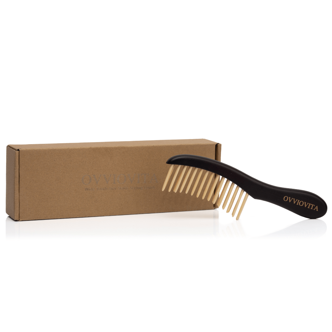 Wide-Tooth Wooden Travel Hair Comb-1