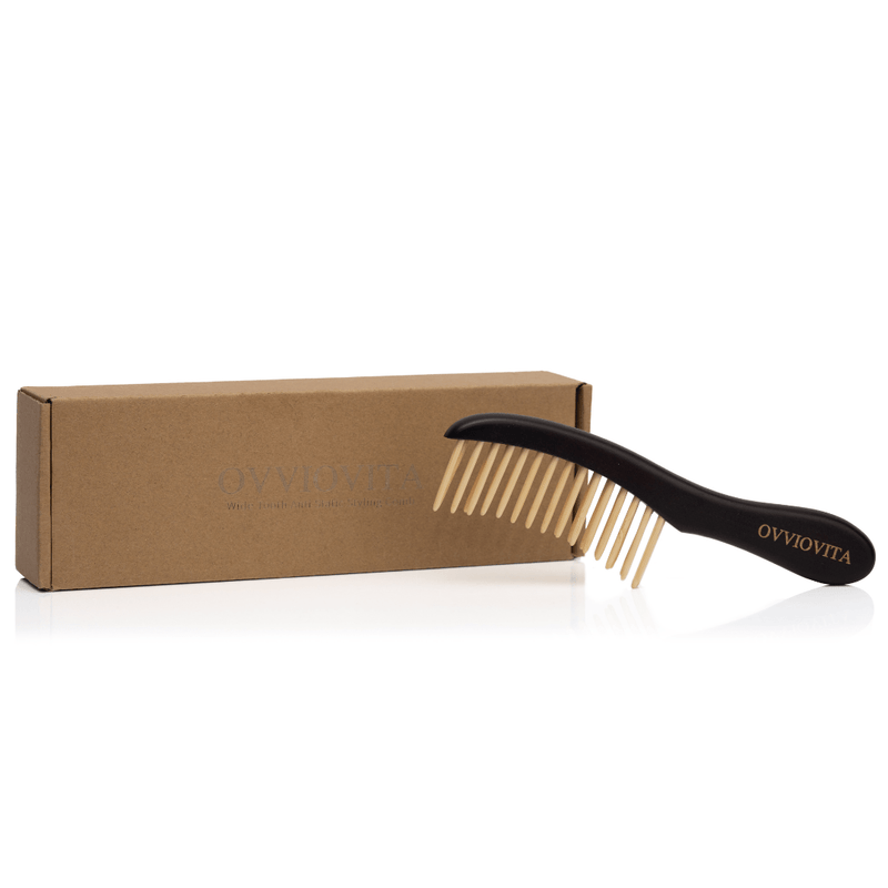 Wide-Tooth Wooden Travel Hair Comb-1